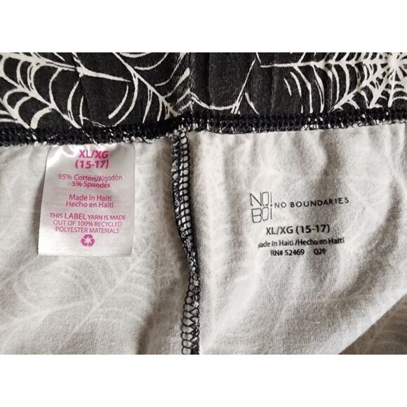 No Boundaries Halloween Spider Web Ankle Legging Juniors Size XL (15-17) - Picture 8 of 8